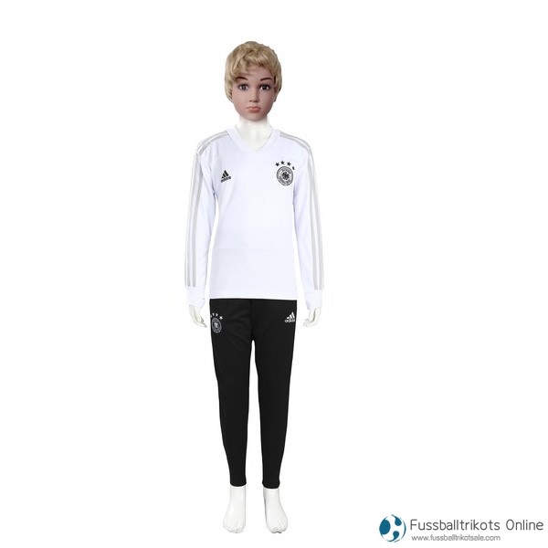 Deutschland Trainingsanzug Kinder 2018 Weiß Fussballtrikots Günstig